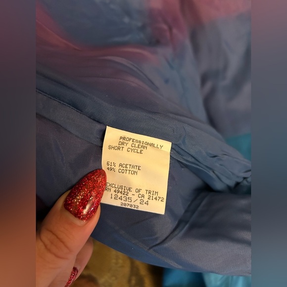 Vintage Scott McClintock Teal Floral Sequin Sweetheart Prom Dress with Bolero - Picture 12 of 14